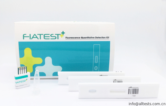 Good price Fiatest GO Cystatin C Test سهل الاستخدام بواسطة محلل مقايسة مناعية مضان في الدم البشري الكامل / المصل / البلازما الانترنت